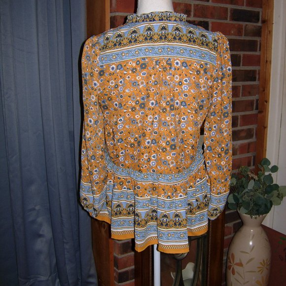 Current Air Button Detail Balloon Sleeve Top XS - Picture 5 of 7